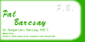 pal barcsay business card